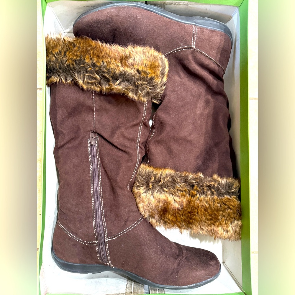 Brown Faux Fur Lined Women's Boots